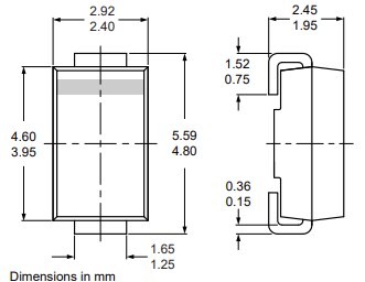 Mechanical Drawing - Nexperia GS1M Recovery Rectifier